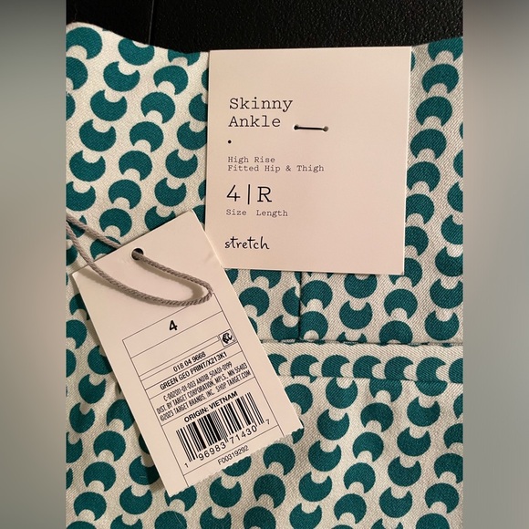 A New Day Slim Fit Ankle Pants Green and White - Picture 9 of 12